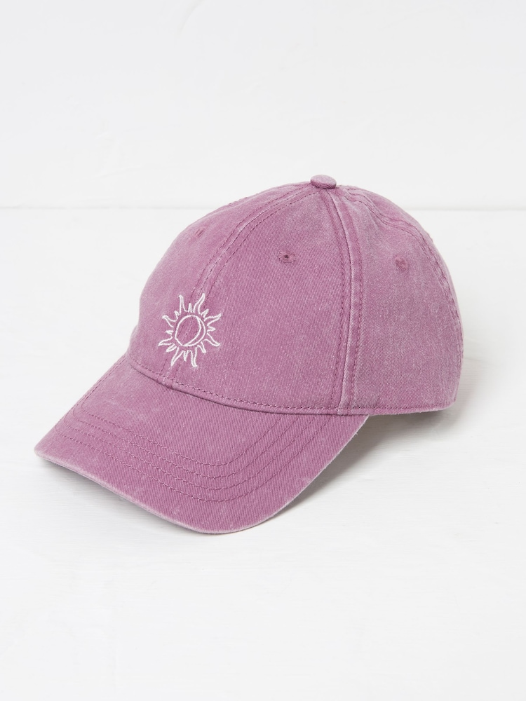 FatFace Purple Embroidered Sun 100% Cotton Cap - Image 1 of 2
