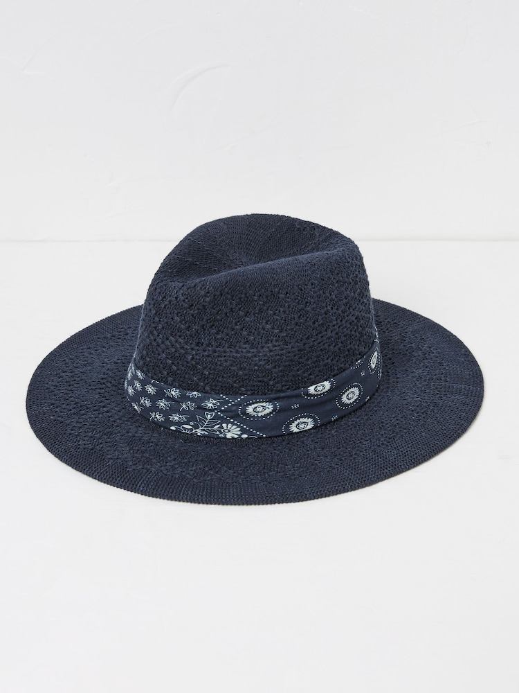 FatFace Navy Fedora Hat - Image 2 of 3