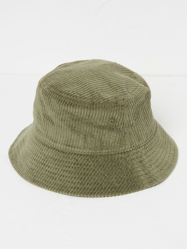 FatFace Green 100% Cotton Cord Bucket Hat - Image 1 of 2
