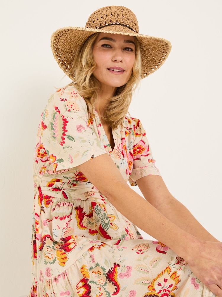 FatFace Natural Crochet Straw Hat - Image 1 of 4 FatFace Natural Crochet Straw Hat - Image 1 of 4