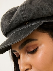 FatFace Washed Black Baker Boy Hat - Image 2 of 4