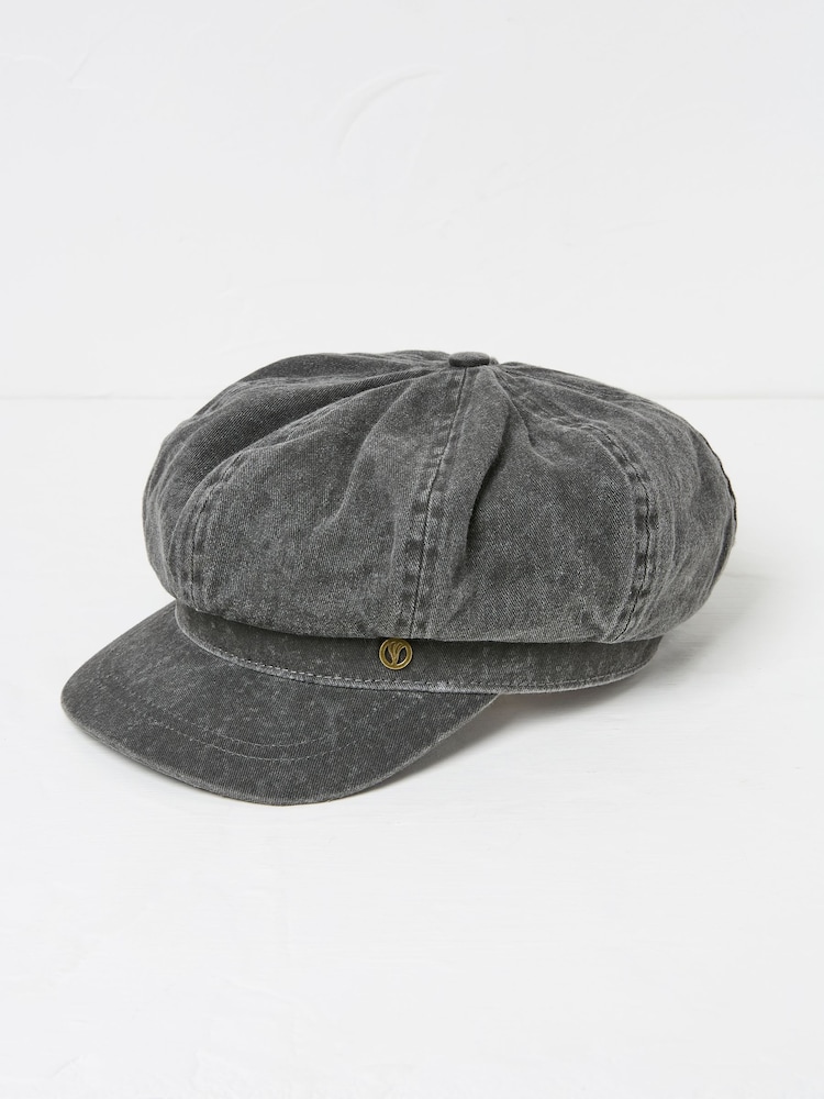 FatFace Washed Black Baker Boy Hat - Image 2 of 3