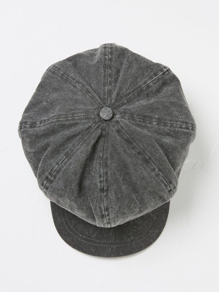 FatFace Washed Black Baker Boy Hat - Image 3 of 3