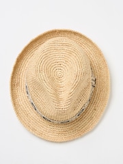 FatFace Natural Straw Trilby Hat - Image 2 of 2