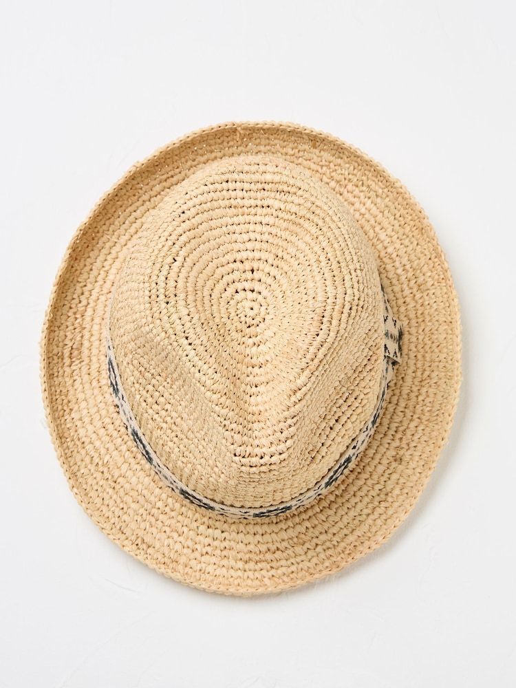 FatFace Natural Straw Trilby Hat - Image 2 of 2