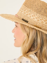 Natural Straw Fedora Hat - Image 2 of 4