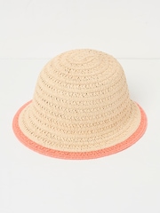 FatFace Natural Straw Bucket Hat - Image 1 of 2