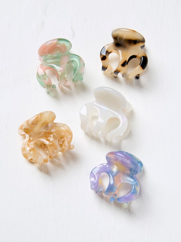 FatFace Multi Mini Hair Clips 5 Pack - Image 1 of 2