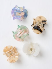 FatFace Multi Mini Hair Clips 5 Pack - Image 2 of 2