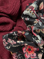FatFace Burgundy Innocence Scrunchies 2 Pack - Image 2 of 3