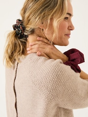 FatFace Burgundy Innocence Scrunchies 2 Pack - Image 3 of 3