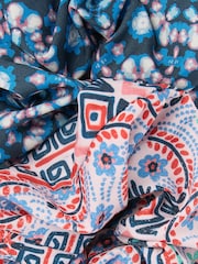 FatFace Blue Wonderment Printed Scrunchies 2 Pack - Image 2 of 2