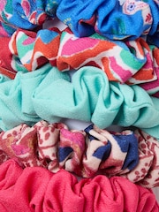 FatFace Multi Utopia Print Scrunchies 5 Pack - Image 2 of 2