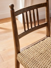 Nina Campbell Set of 2 Dark Wood Effect Alder Dining Chairs - Image 2 of 7