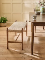 Nina Campbell Dark Wood Effect Alder Dining Bench - Image 1 of 7