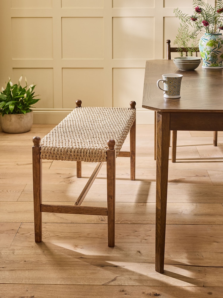 Nina Campbell Dark Wood Effect Alder Dining Bench - Image 1 of 7