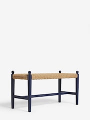Nina Campbell Navy Blue Alder Dining Bench - Image 5 of 6