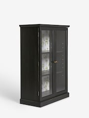 Rockett St George Black Bamboo Patterned Glass Cabinet - Image 7 of 9