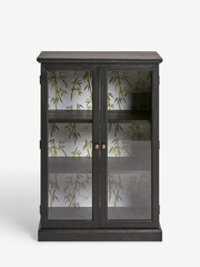 Rockett St George Black Bamboo Patterned Glass Cabinet - Image 8 of 9