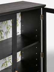 Rockett St George Black Bamboo Patterned Glass Cabinet - Image 9 of 9