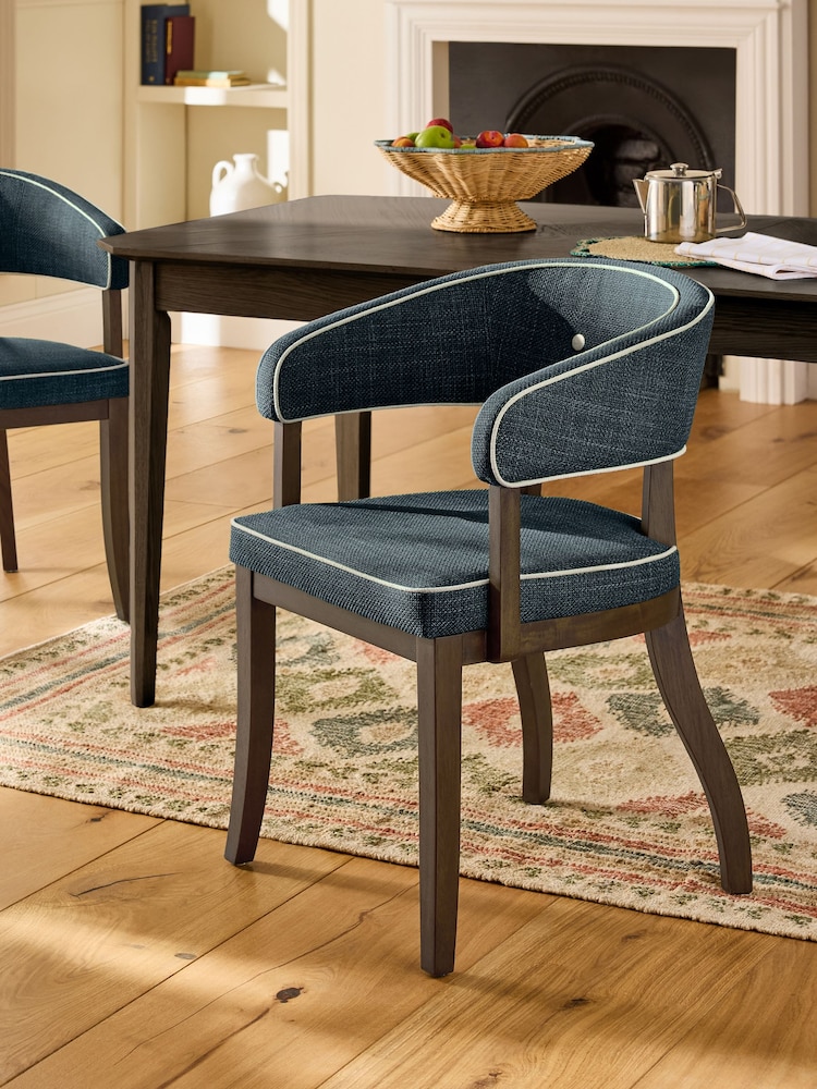 Nina Campbell Indigo Blue Dining Chairs - Image 1 of 8