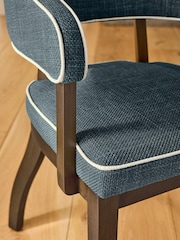 Nina Campbell Indigo Blue Dining Chairs - Image 4 of 8