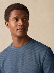 Blau - Smart Textured T-Shirt - Bild 1 von 8