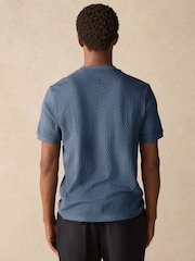 Blau - Smart Textured T-Shirt - Bild 3 von 8