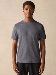 Blau - Smart Textured T-Shirt - Bild 4 von 8