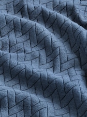 Blau - Smart Textured T-Shirt - Bild 8 von 8