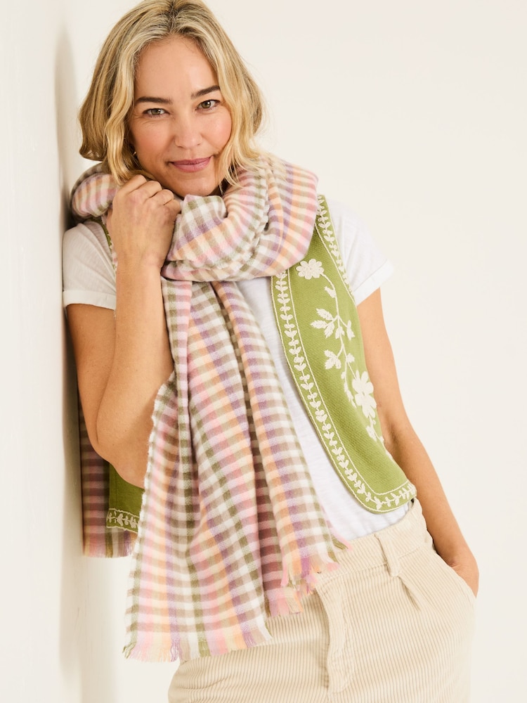 FatFace Multi Bea Gingham Scarf - Image 1 of 4