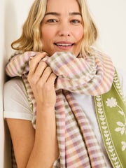 FatFace Multi Bea Gingham Scarf - Image 2 of 4