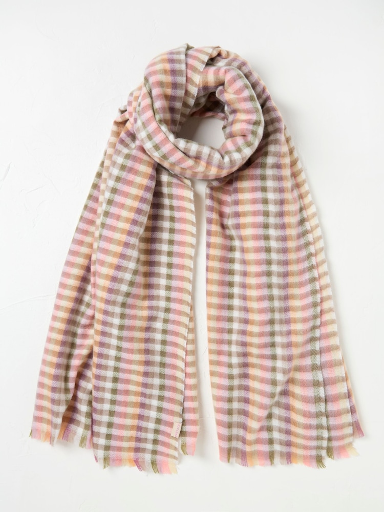 FatFace Multi Bea Gingham Scarf - Image 3 of 4