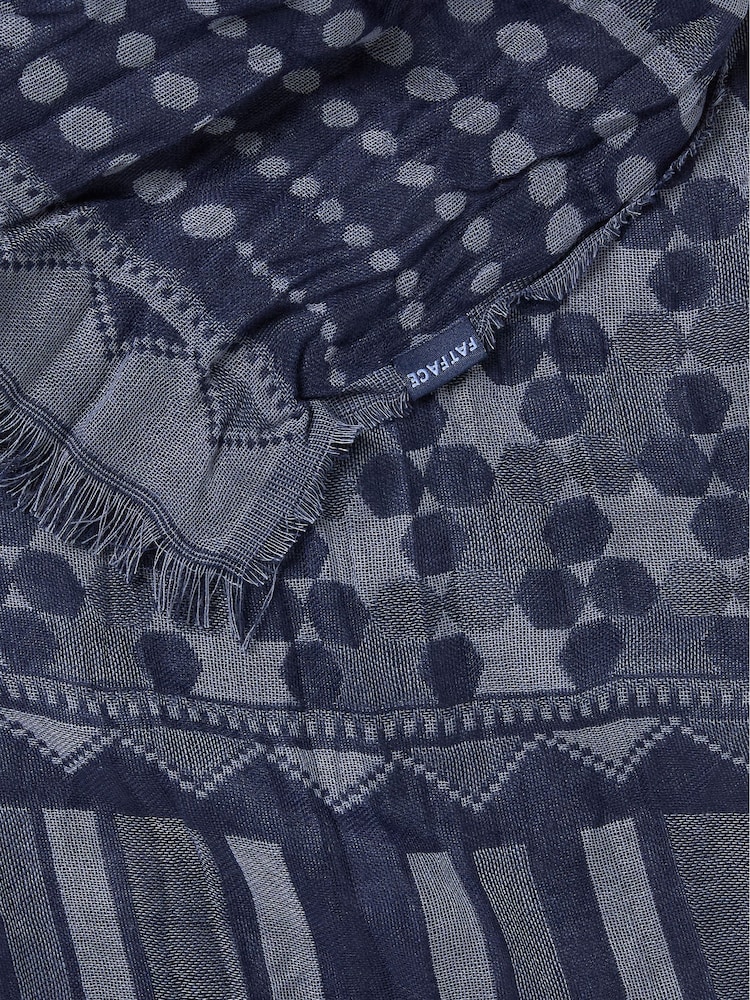 FatFace Navy Floral Jaquard Scarf - Image 2 of 2