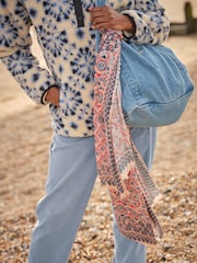 FatFace Pink Patchwork Printed Lightweight Scarf - Image 3 of 3