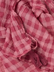 Vaaleanpunainen - 100% Cotton Gingham Lightweight Huivi - Kuva 2 / 2