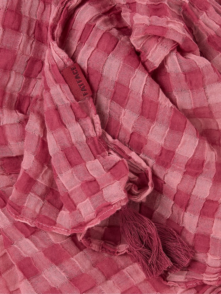 Pink - Leichter Vichy-Karo-Schal aus 100 % Baumwolle - Bild 2 von 2 Pink - Leichter Vichy-Karo-Schal aus 100 % Baumwolle - Bild 2 von 2