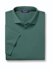 Morski zielony - Charles Tyrwhitt Shorts Sleeve Cotton Stretch Smart Pique Polo Shirt - Obraz 3 z 5