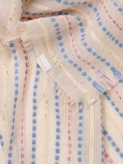 FatFace Ivory Stripe Textured Scarf - Image 2 of 2