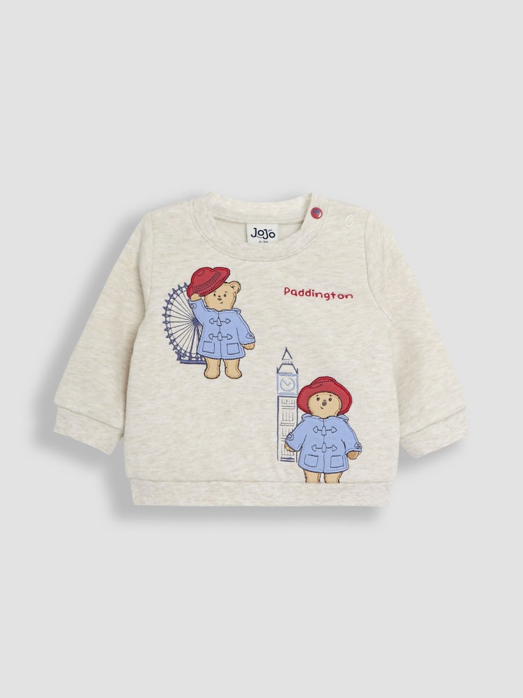 JoJo Maman Bébé Natural Paddington Appliqué Sweatshirt & Leggings Set - Image 4 of 7
