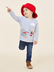 JoJo Maman Bébé Blue Paddington Appliqué T-Shirt - Image 1 of 6