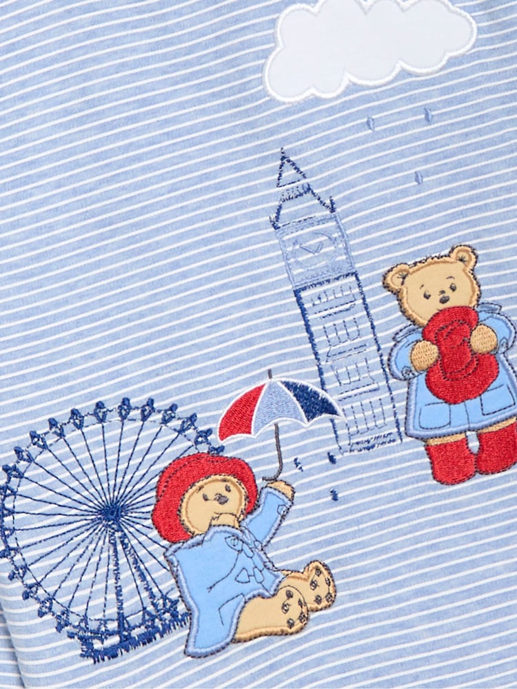 JoJo Maman Bébé Blue Paddington Appliqué T-Shirt - Image 6 of 6