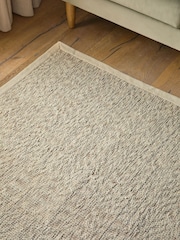 Light Natural Cotton Tape Border Rug - Image 3 of 5
