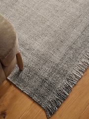 Grey Border Basket Weave Rug - Image 3 of 5