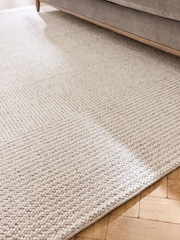 Mid Natural Albie Texture Stripe Rug - Image 3 of 5