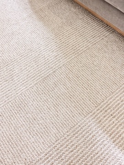 Mid Natural Albie Texture Stripe Rug - Image 4 of 5