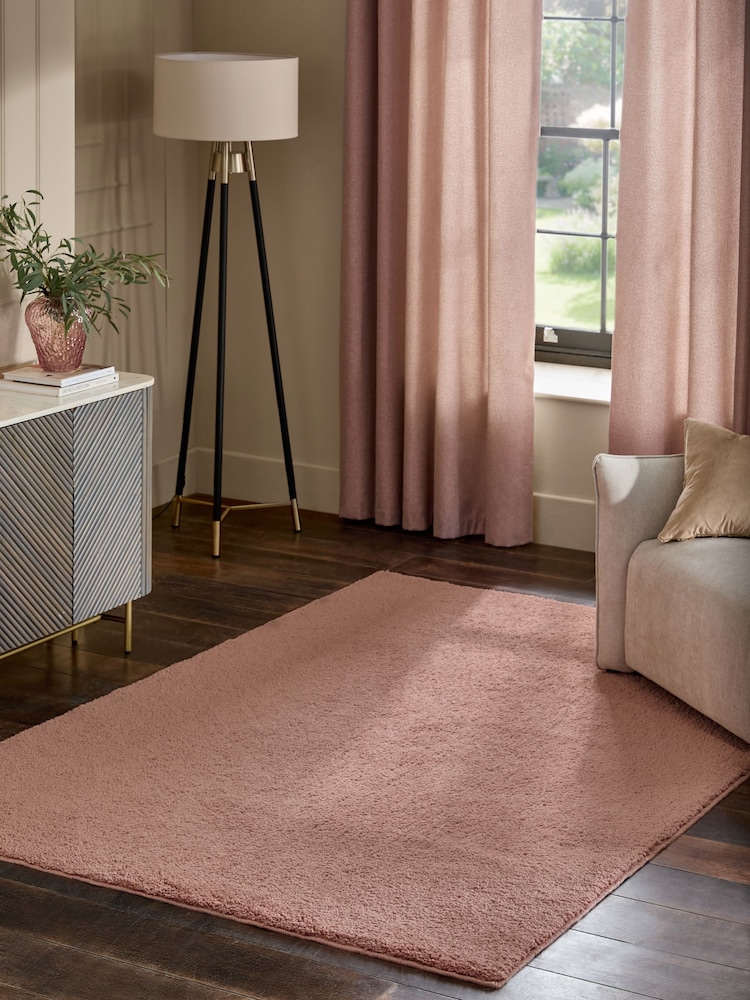 Pink Cosy Washable Shaggy Rug - Image 1 of 5
