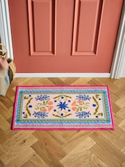 Multi Washable Bright Floral Print Doormat - Image 1 of 4