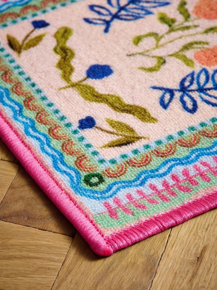 Multi Washable Bright Floral Print Doormat - Image 2 of 4