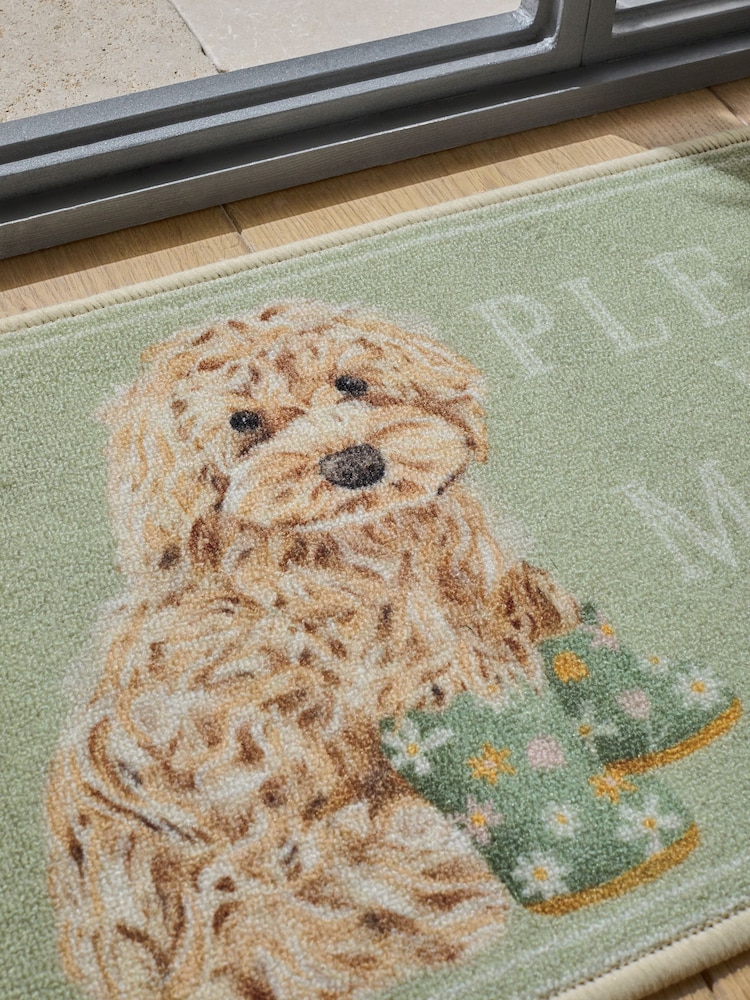 Sage Green Washable Cockapoo Doormat - Image 2 of 3